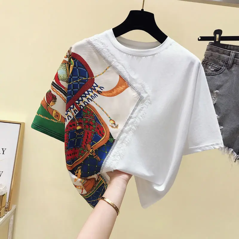 

European goods brim small unlined upper garment of women's clothing design feeling design color matching printing jacket summer