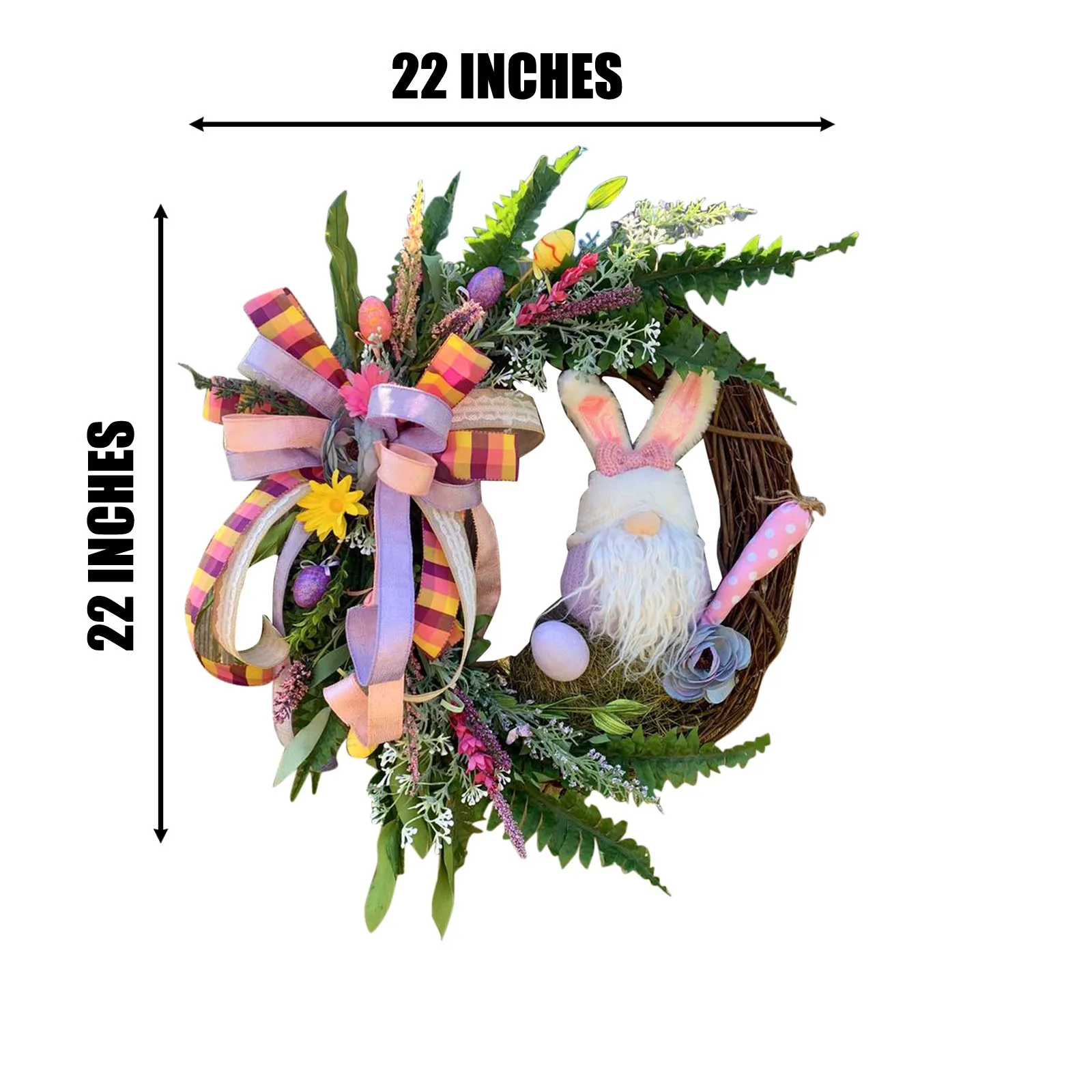 Easter Decoration Artificial Rattan Bunny Wreat Outdoor Indoor Hanging Wreath Home Ornament Diy Craft Wedding |