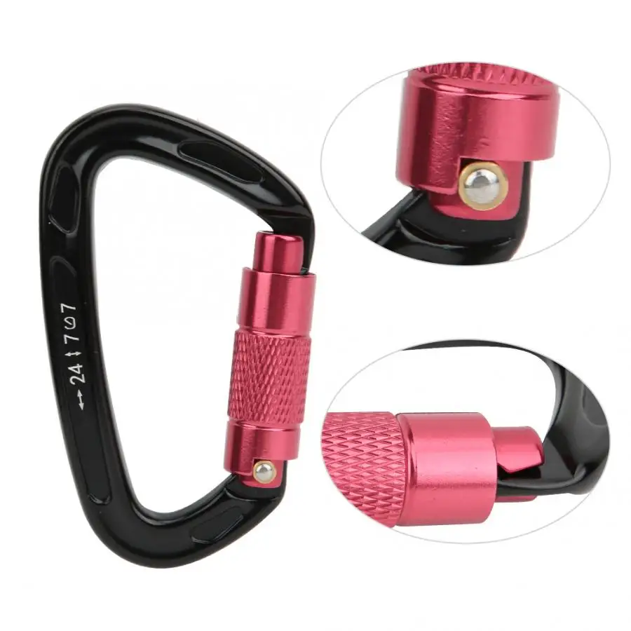 

Mountaineering Climbing Carabiner Caving Rock Climbing Carabiner D Shaped Safety Master Screw Lock Buckle Escalade Equipement