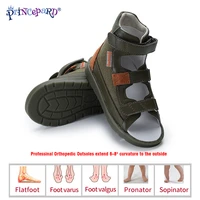 princepard summer children shoes toddler boys leather orthopedic sandals with arch support high top correction boys sandals