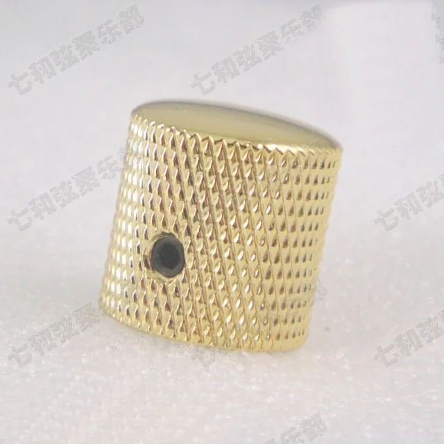 

10pcs Gold Brass Electric Guitar Dome Tunning Knobs,Knurled Barrel Tone volume Control Buttons guitar parts, BRASS