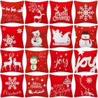 Рождественский снеговик олень красный узор наволочка из полиэстера 45*45 см декоративная наволочка новогодний диван домашняя наволочка 41038