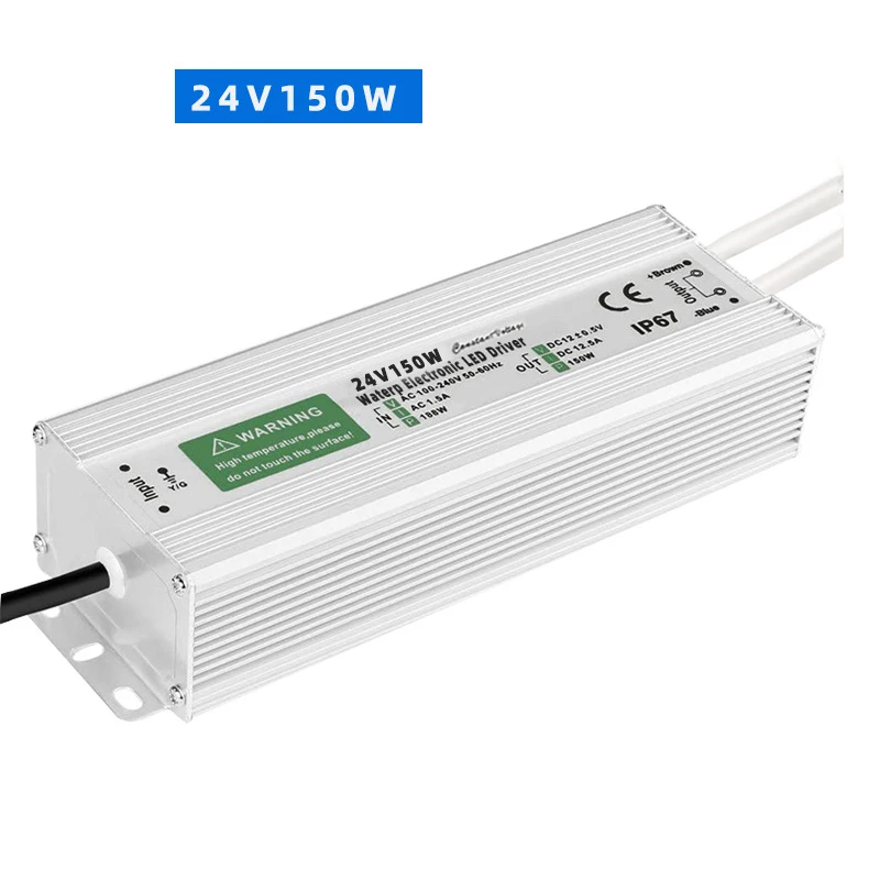 Waterproof IP67 LED Driver Led Power 24V 80W 100W 120W 150W Power Supply for LED Strip Light LED Power Adapter Supply Outdoor