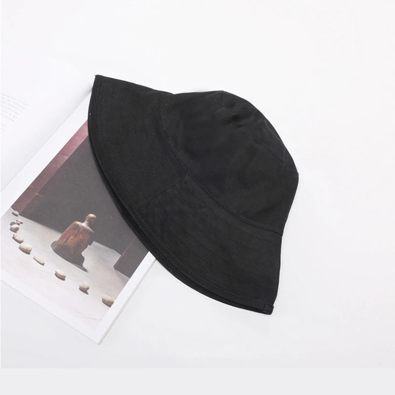 

Modern Solid Color Bucket Hat Panama Flat Caps Wide Brim Women Fisherman's Hat Hiking Climbing Fishing Outdoor Protection Caps