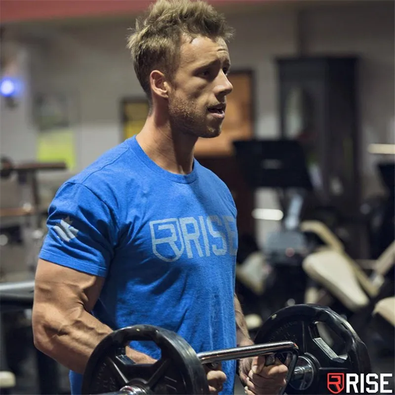 Men Summer Gyms Sport Running Training Fitness Bodybuilding T shirt Cotton Shirts Sports Brand Short Tees Tops Clothes | Спорт и