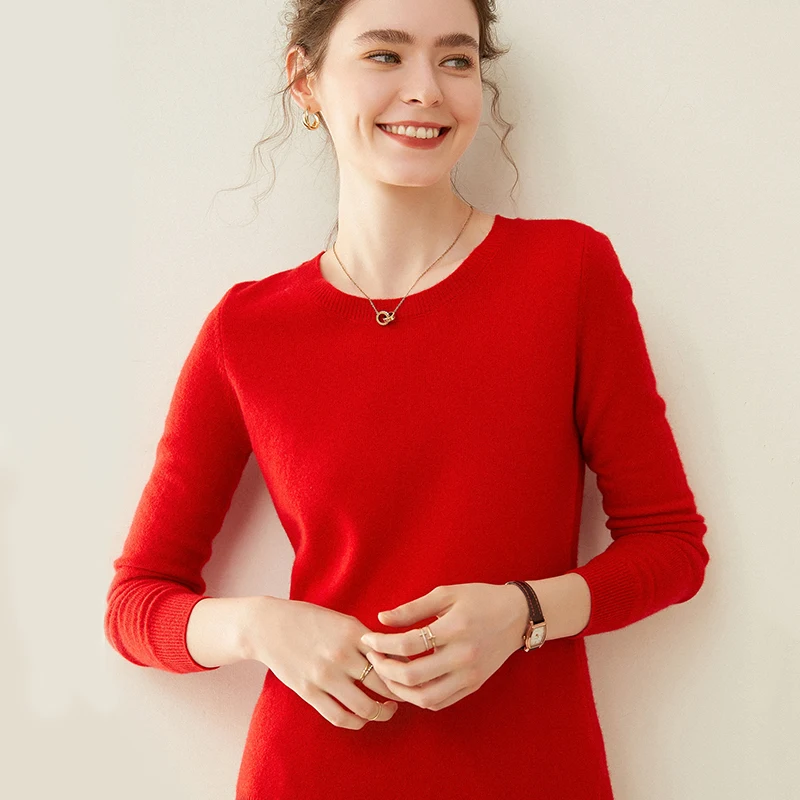 Новинка Осень-Зима Женский пуловер рубашка 100% австралийская шерсть | Женская