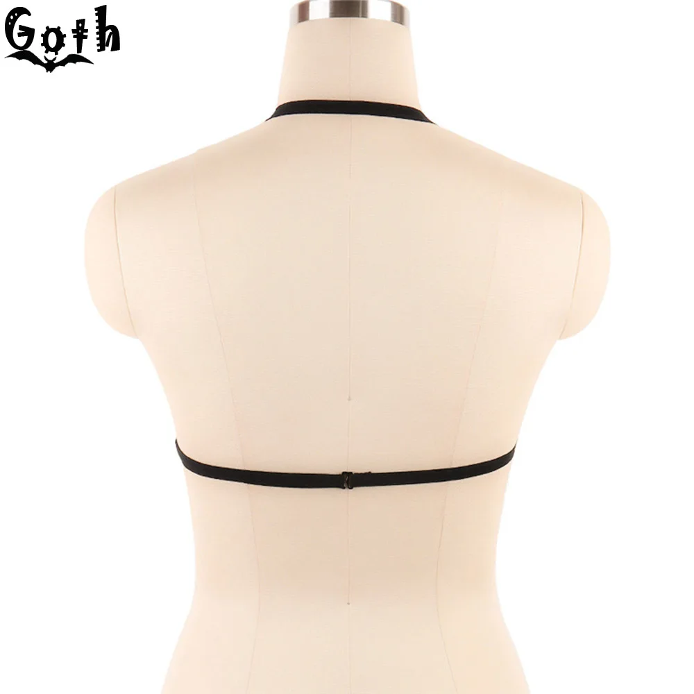 Goth сексуальный бюстгальтер в клетку женское нижнее белье с пуш-ап черное