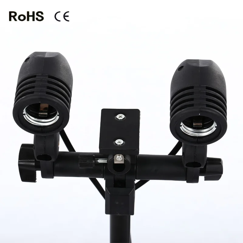 Двойной головкой фотостудия светильник установки фото ing E27 Разъем Держатель