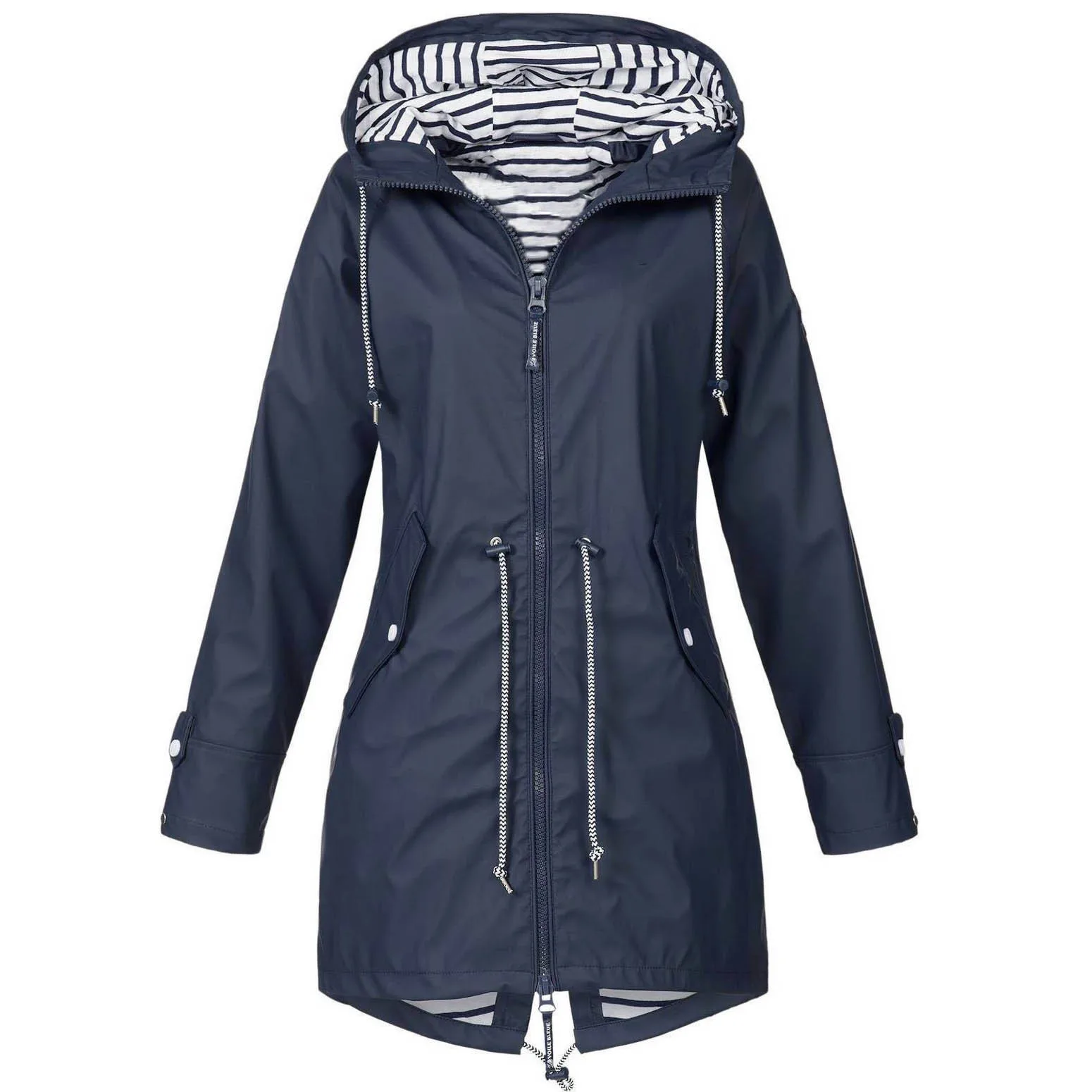 

Plus Size Raincoat Women Jackets Waterproof Long Hooded Trench Coats Lined Windbreaker Travel Jacket Outdoor Hooded Jackets