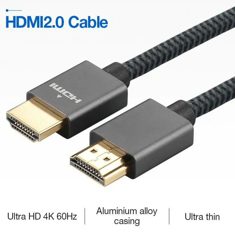 Кабель HDMI 4K 18 Гбит/с совместимый с высокоскоростной 2 0 позолоченный