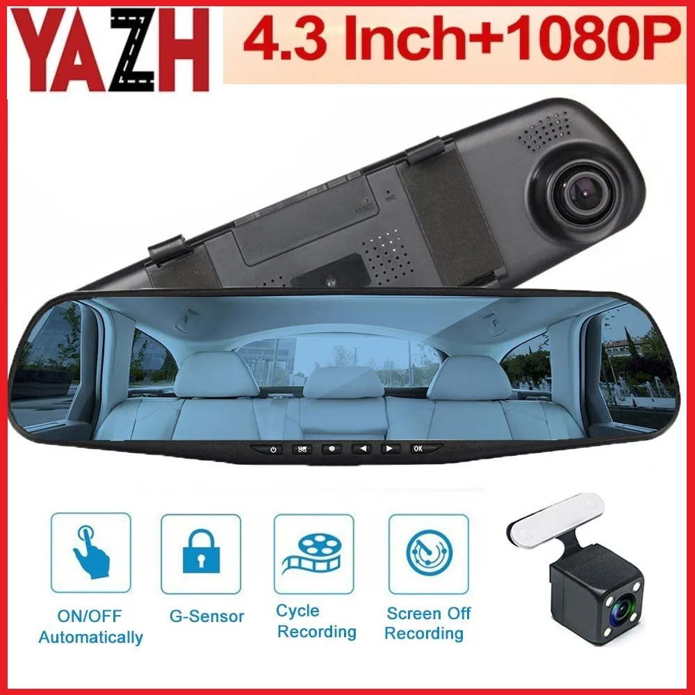 Автомобильный видеорегистратор YAZH 4 3 дюйма Full HD 1080P автоматическая камера