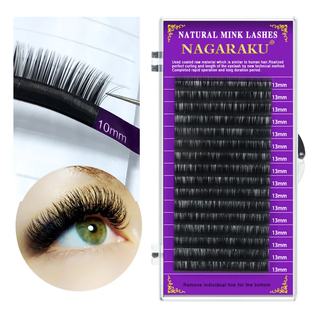 Накладные ресницы NAGARAKU naga-001 из искусственной норки 16 рядов 0.5-1 см | Красота и