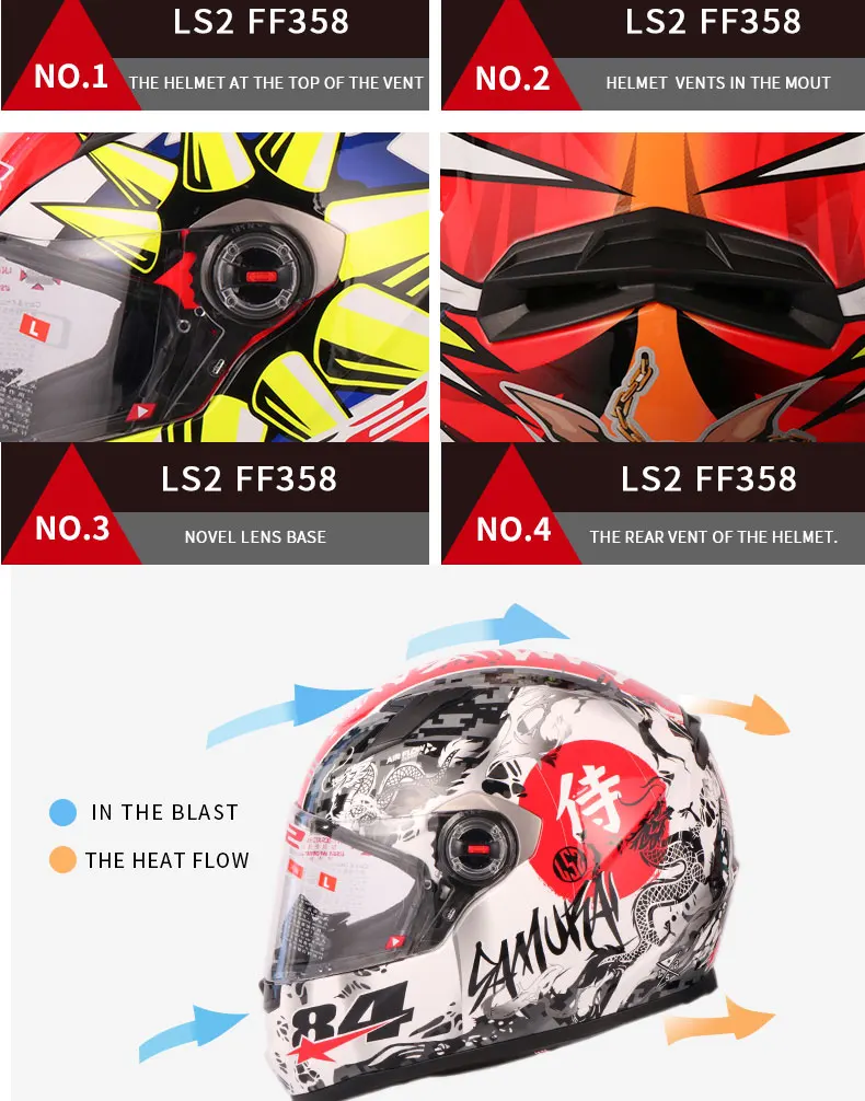 LS2 FF358 анфас бездорожье Мотокросс Мотоцикл мото скутер шлем Casco Capacete ECE