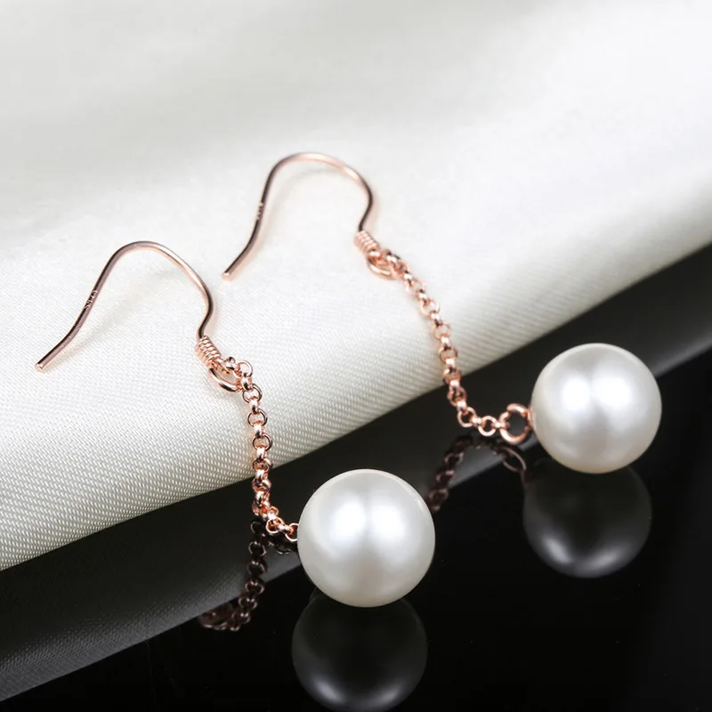 

New Product Accessories Fashion Trend Earrings S925 Sterling Silver Temperament Ladies Long Pearl Earrings Wholesale