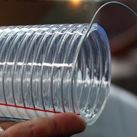 1meter pvc clear steel wire hose id101316192225323840424550606475mm high temp plastic transparent water oil pipe
