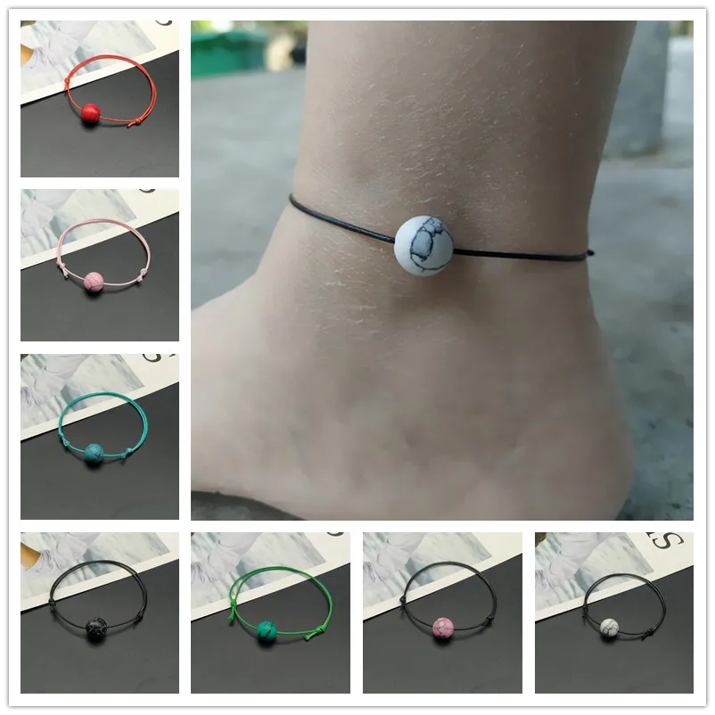 Браслет с бусинами цепочка для ног женщин мужчин летний браслет очаровательные 6