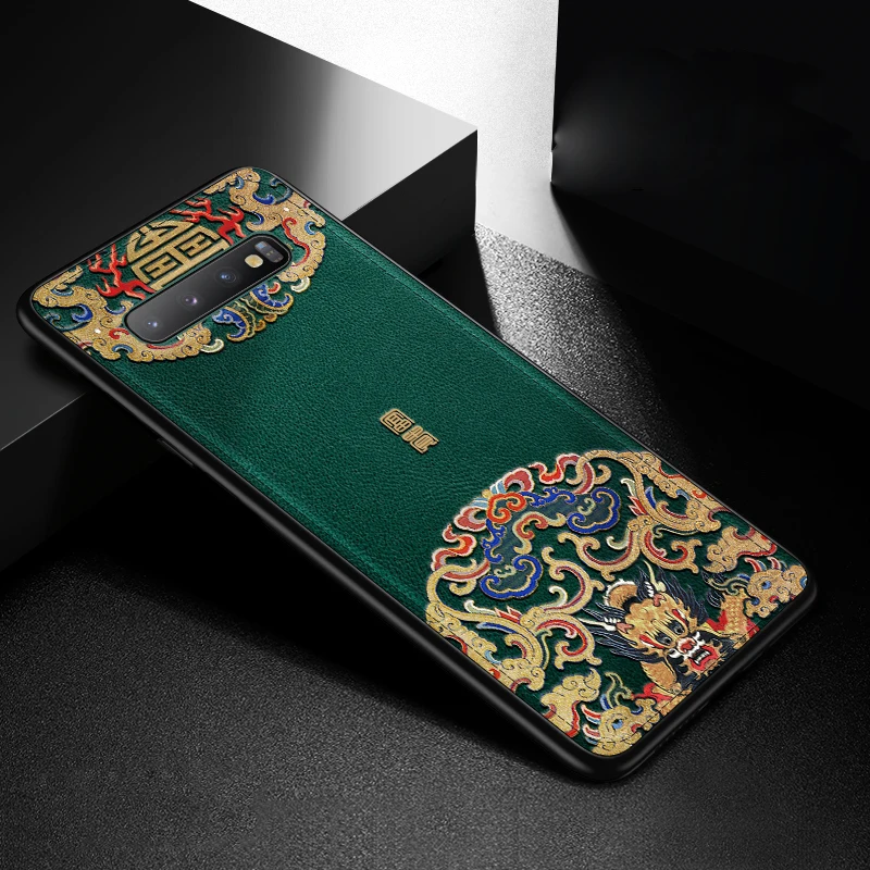 Для samsung Galaxy S10 Plus S10 S9 Plus S9 чехол с защитой от отпечатков пальцев противоударный чехол из искусственной кожи с тиснением