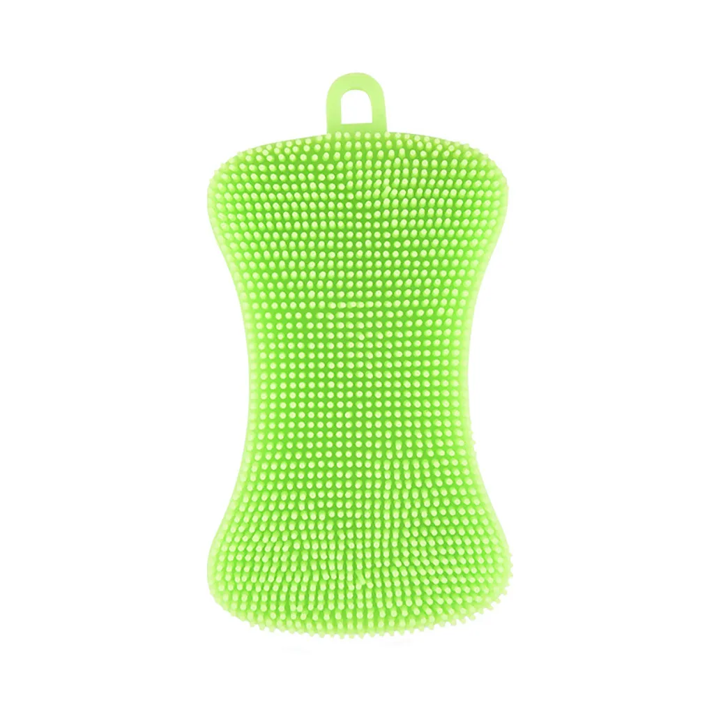 

1pcs Kitchen Cleaning Brush Silicone Dishwashing Brush Pot Pan Sponge Scrubber Fruit Vegetable Dish Washing Cleaning Brushes