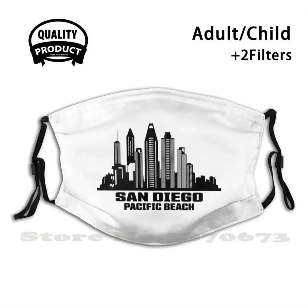 

Сан-Диего Тихоокеанский пляж Калифорния Skyline анти-Пылевой фильтр для мужчин женщин детей девочек мальчиков подростков ротовые маски Сан-Ди...