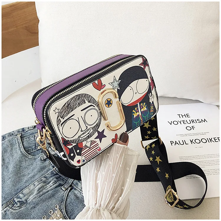 Female Crossbody Bag For Women Quality PU Leather Luxury Handbags Designer Sac A Main Ladies Cartoon Shoulder Messenger Bag - Color: color two
