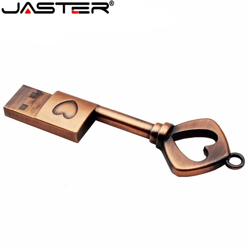 JASTER металлический медный usb флеш накопитель с сердечком 4 ГБ 8 16 32 64 Гб карта памяти