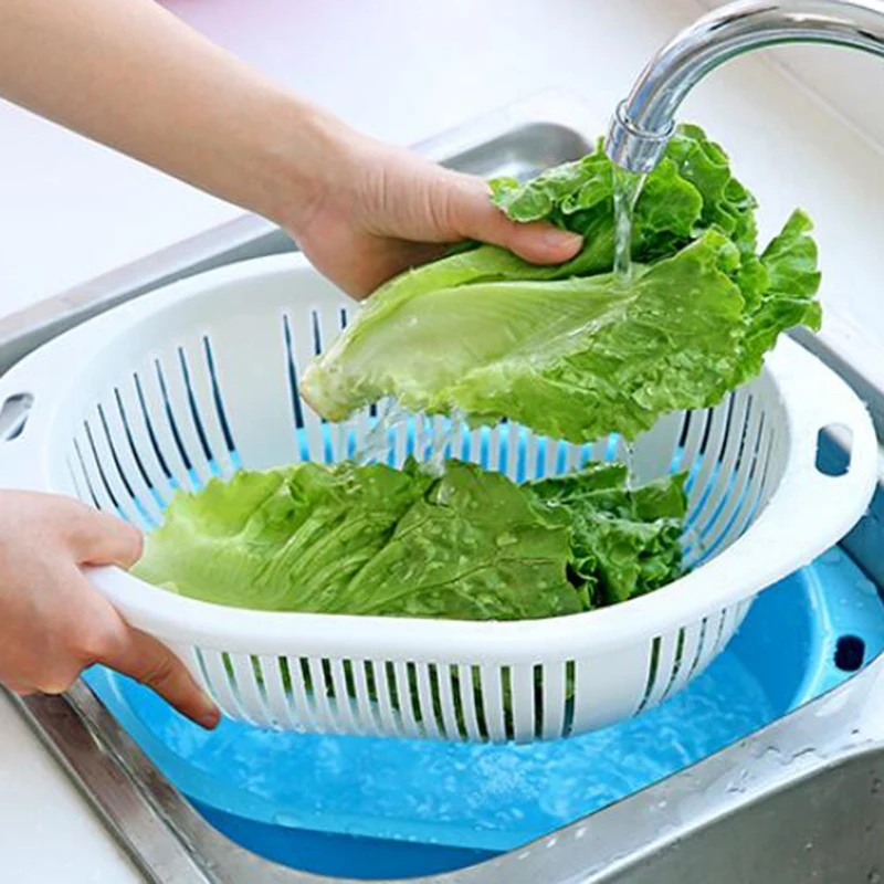 3 в 1 Набор для мытья посуды и дуршлага с крышкой Омыватель овощей чашей фильтр