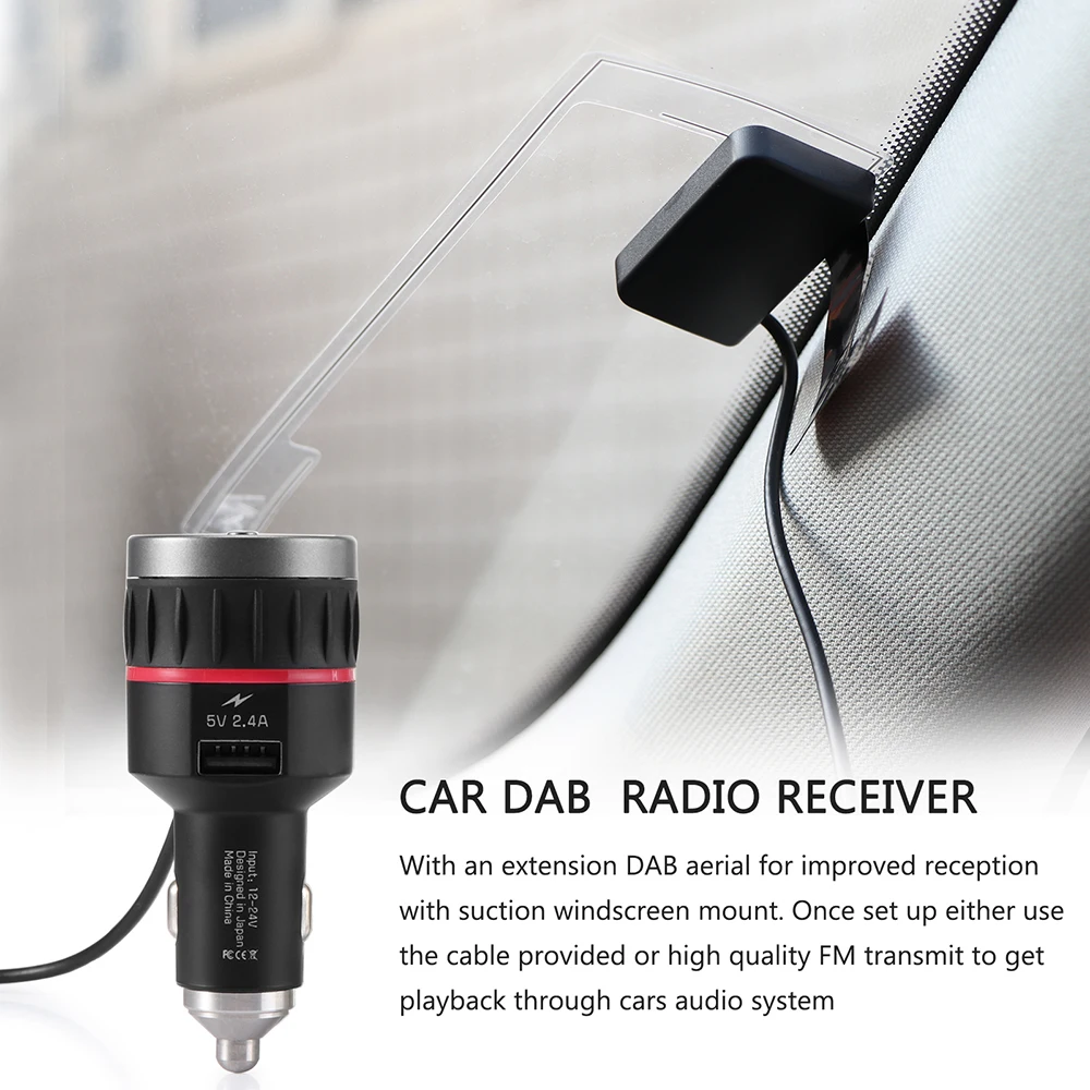 Цифровой DAB радиоприемник + с FM передатчиком функция прикуривателя интерфейс
