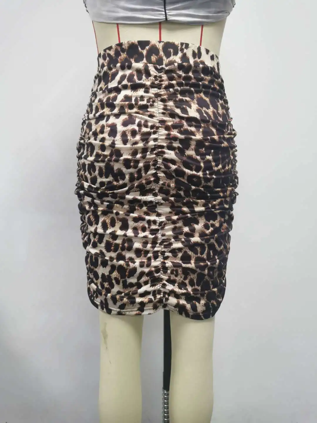 

Sutimine New Sexy Women's Dress V Neck Long Sleeve Leopard Dress & Slim Leopard Pleated Skirt Bodycon Pleated Tight Dresses