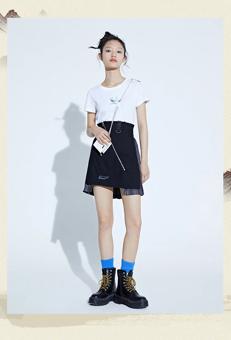 SEMIR Women short-sleeved T-shirt 2020 summer new personality fashion design cotton comfortable round neck top | Женская одежда