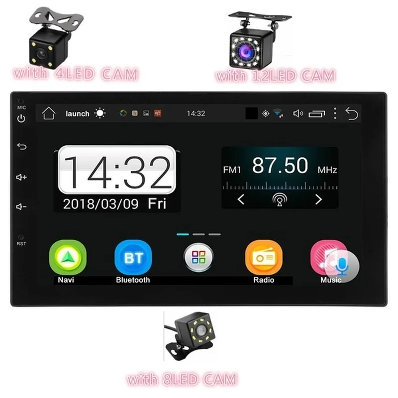 7-дюймовый 2DIN Авторадио Android 7 1 WiFi GPS четырехъядерный стерео автомобильный