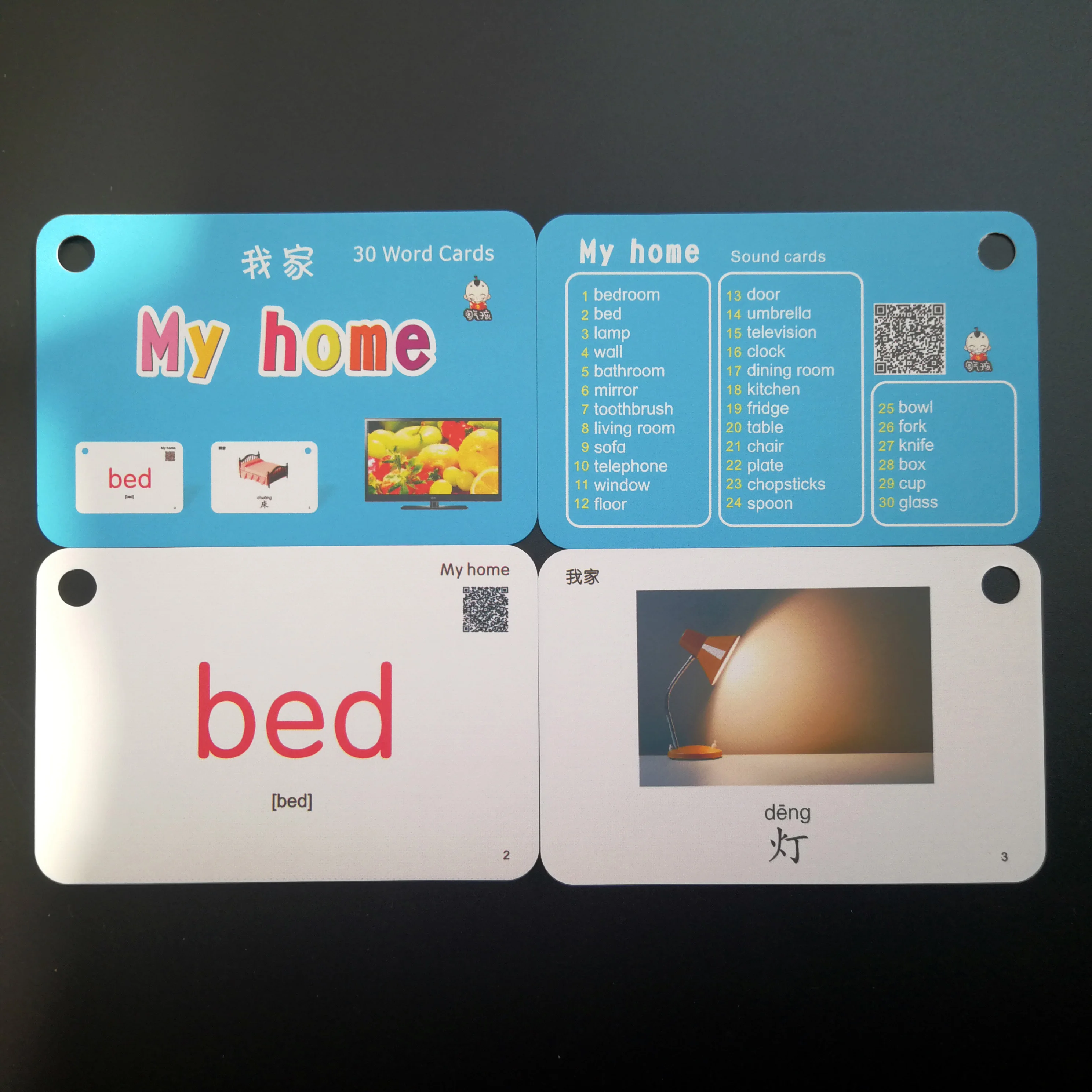 32 шт./компл. Обучающие Семейные карточки на английском и китайском языках