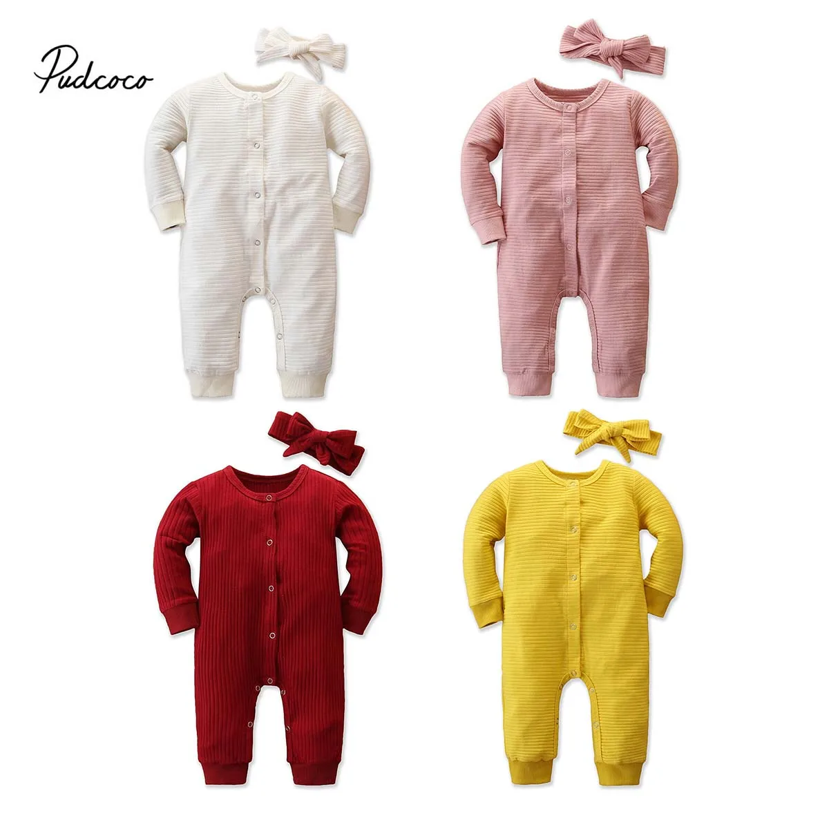 2 шт. детский трикотажный комбинезон с длинным рукавом на возраст 0 24