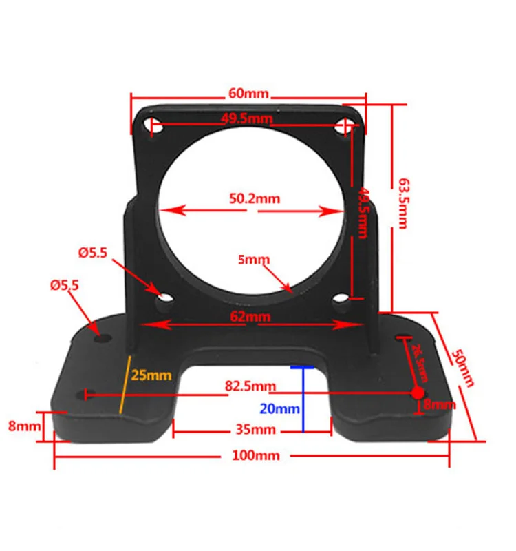 CNC части 60ST монтажный Серводвигатель горизонтальный Кронштейн Держатель для DIY AC