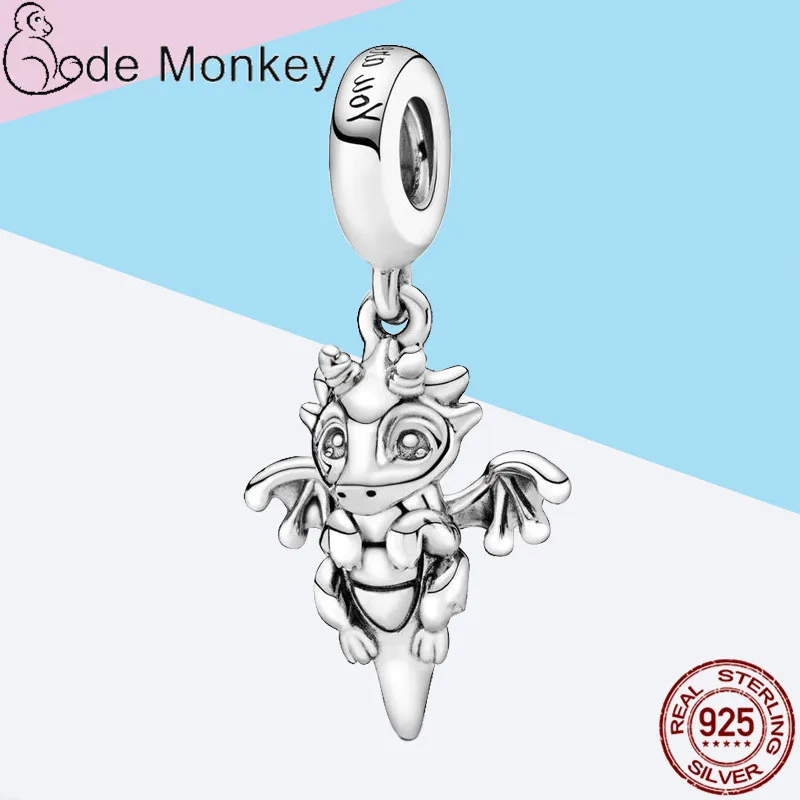 CodeMonkey хит продаж Стерлинговое Серебро 100% пробы амулеты летающего дракона бусины