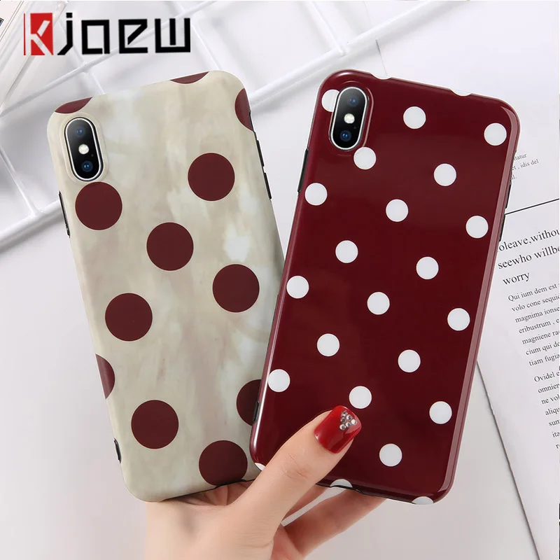 KJOEW мягкий IMD винно красный волнистый чехол для телефона s iphone XS Max XR X 8 7 6 6S Plus в