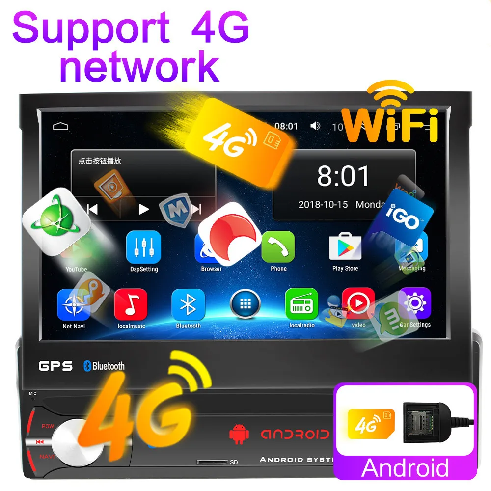 Автомобильное радио MP5 плеер Авто Аудио 1din FM GPS аудио автомобиля телескопическая