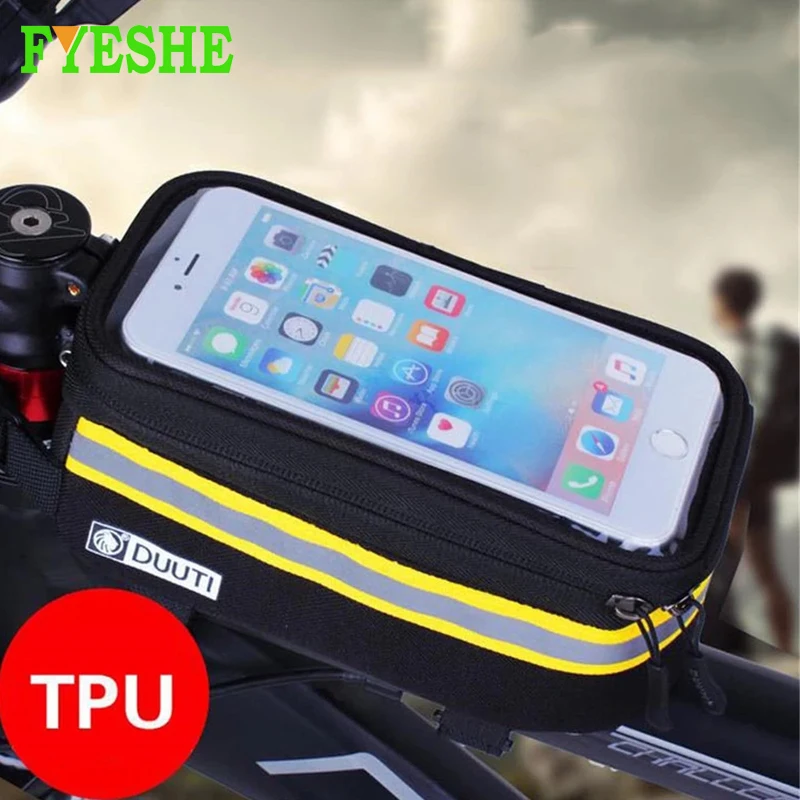 

4.8" 5.7" Cycling Bike Bicycle bags panniers Frame Front Tube Bag For Cell Phone MTB Bike Touch Screen Bag For Iphone 6 plus Sam