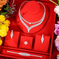 soramoore luxury famous brand bling bling sequins nigerian dubai jewelry sets for women cubic zircon wedding bridal jewelry set