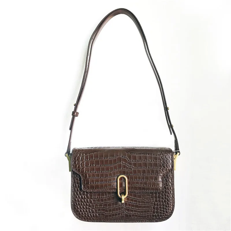

Fashion Crocodile Pattern Shoulder Bag Genuine Leather Women Messenger Bags Designer Vintage Crossbody Bags For Ladies Bolsas