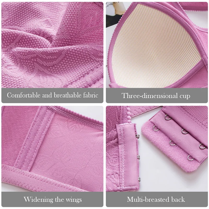 

Sexy Bra For Women Seamless Push Up Bras Wire Free Lingerie Full Cup Bralette Cotton Underwear Fashion Brassiere Front Closure