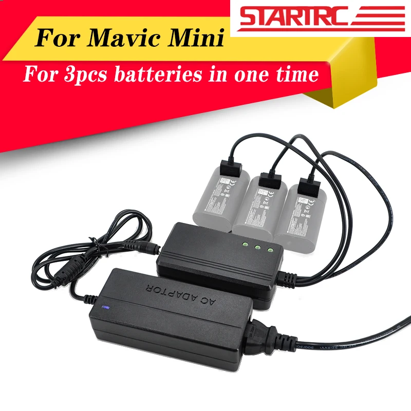 

STARTRC Car Charger 3 in 1 Intelligent Battery Charging Hub Adapter for DJI Mavic Mini Drone Parts 3 pcs Batteries EU US