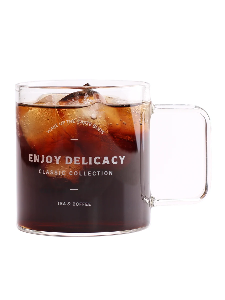 

Fashion Coffee Glass Cup Breakfast Reusable with Handle Wedding Transparent Cute Mugs Copos Personalizado Reusable Cup BD50GG