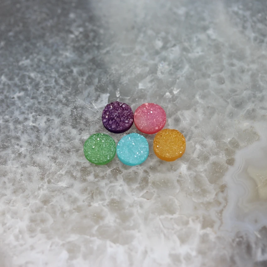 Плоские круглые бусины-кабошоны из драгоценных камней драгоценностей оптом 5