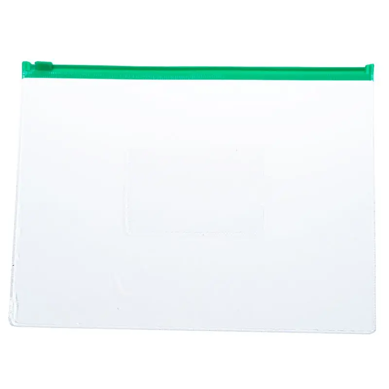 

20 Pcs Green Clear Size A5 Paper Slider Zipper Closure Closure Folders Files Bags