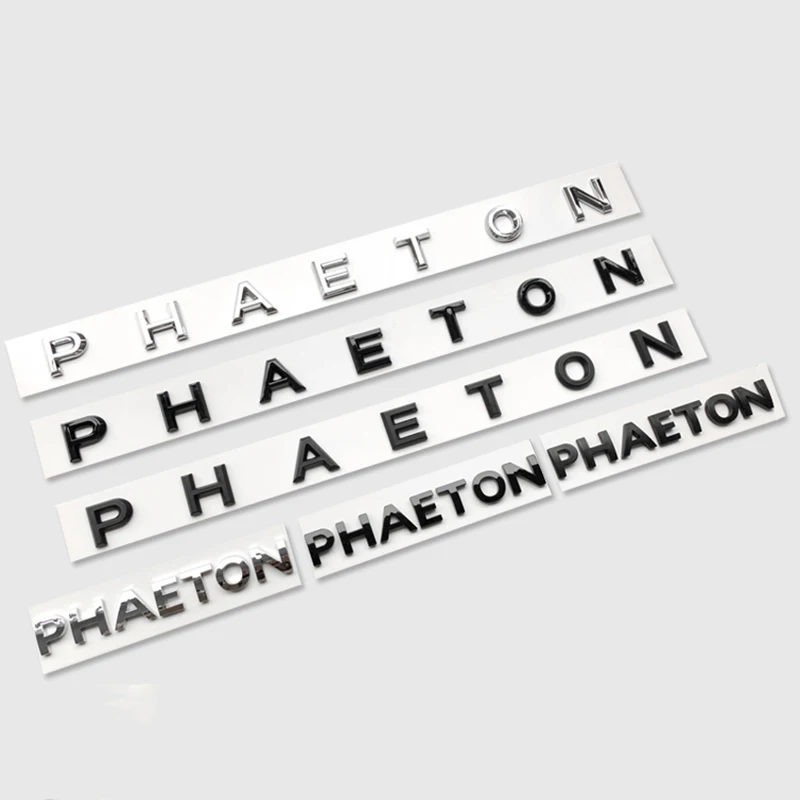 3D Letters Emblem for PHAETON Long Short Car Styling Refitting Middle Trunk Logo Badge Sticker Chrome Matte Black Glossy | Автомобили и
