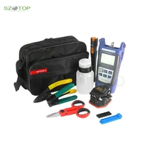 17pcsset ftth fiber optic tool kit with fiber cleaver dy 60c optical power meter with sc adapter visual fault locator 10km