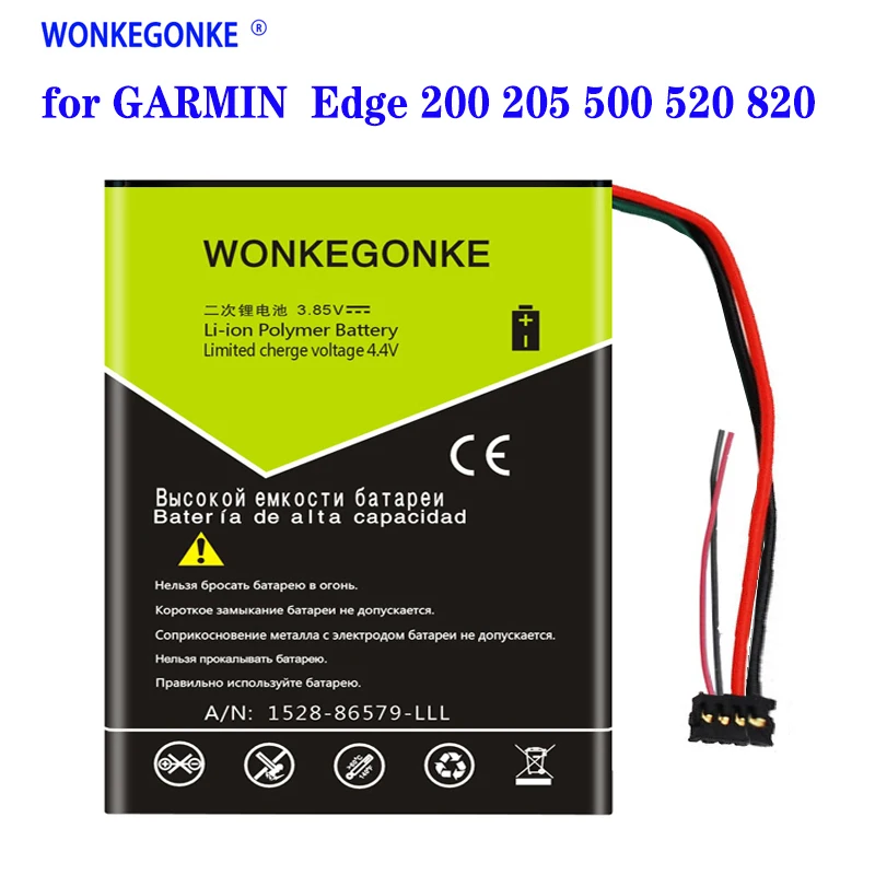 Аккумулятор WONKEGONKE 1200 мАч для Garmin Edge 820 520 аккумулятор 361 00043 00|Аккумуляторы