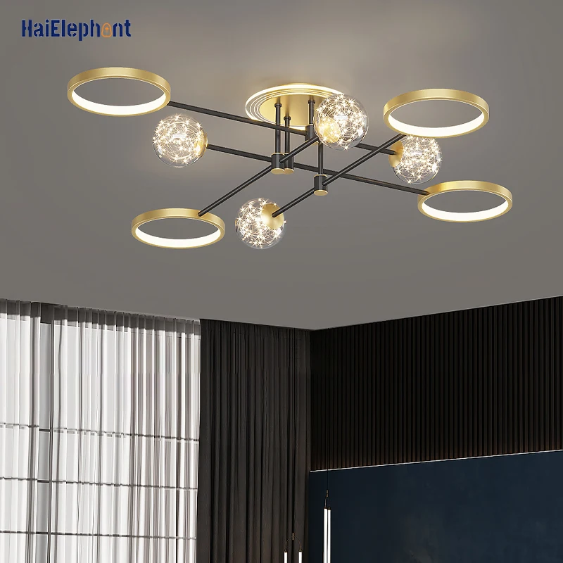 

Современная светодиодная люстра из Гипсофилы, алюминиевые светильники с регулируемой яркостью для гостиной, спальни, комнатное украшение