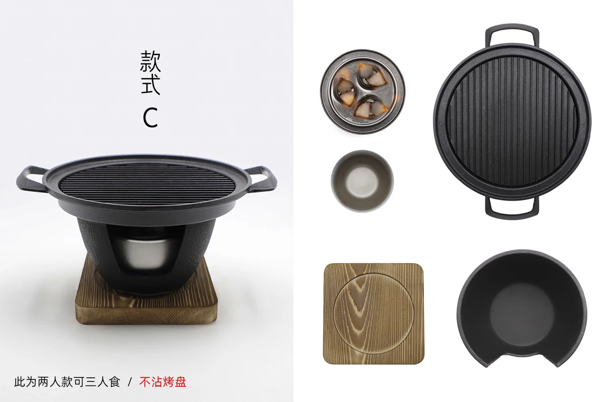 

One person eating small barbecue stove, household barbecue, small barbecue stove, one person, barbecue, one person, one small ba