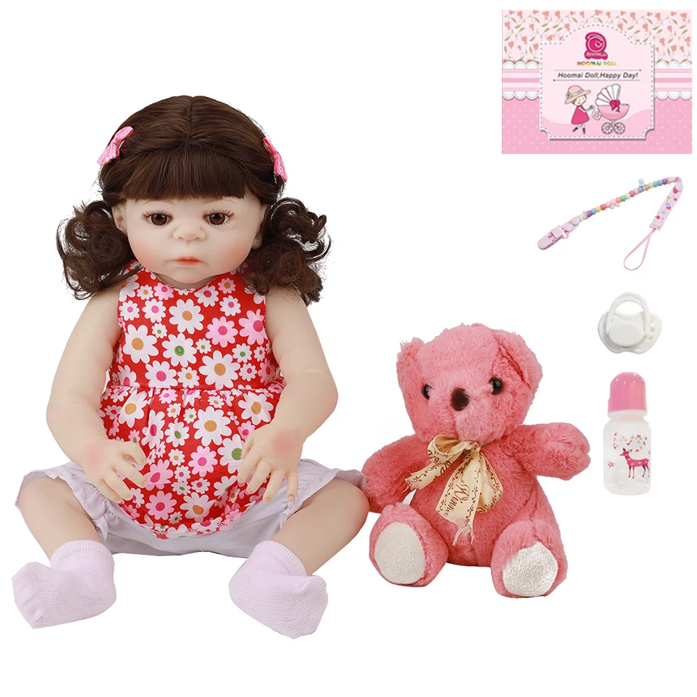 

48CM Lifelike Reborn Girl Doll Full Silicone Vinyl Body Fashion Realistic Newborn Baby For Children's Day Gifts Present 18 Inch